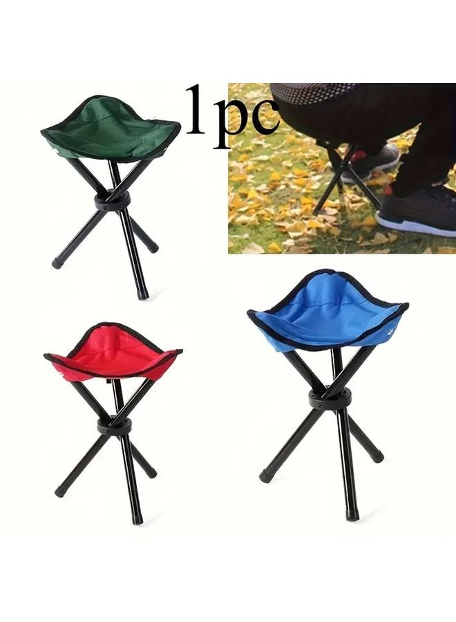 Blue 3 In 1 Portable Folding Outdoor Stool Lightweight Compact Camping Beach Picnic Travel Chair - Image 3